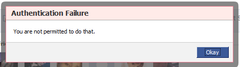 authentication failure - you are not permitted to do that facebook-notpermitted